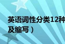 英語(yǔ)詞性分類12種口訣（英語(yǔ)詞性分類12種及縮寫）