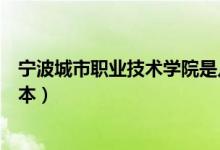 寧波城市職業(yè)技術(shù)學院是幾本（寧波城市職業(yè)技術(shù)學院是幾本）